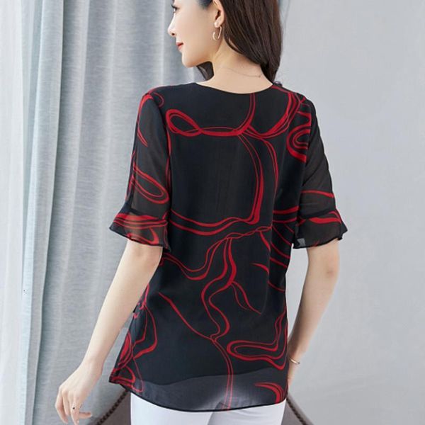 women's blouses & shirts spring streetwear o-neck chiffon plus size white women shirt up loose ladies female shirts1 v8ah